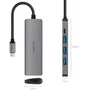 Nanocable Hub USB-C 5 en 1 con 3xUSB-A 3.0, HDMI 4K y USB-C PD 100W - Gris